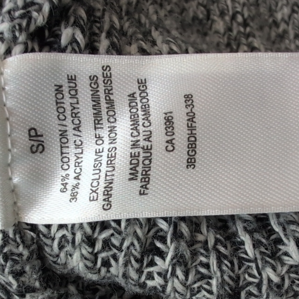 Denver Hayes Heathered Grey & White Cotton Crew neck Pullover Sweater Size Small - Picture 5 of 9